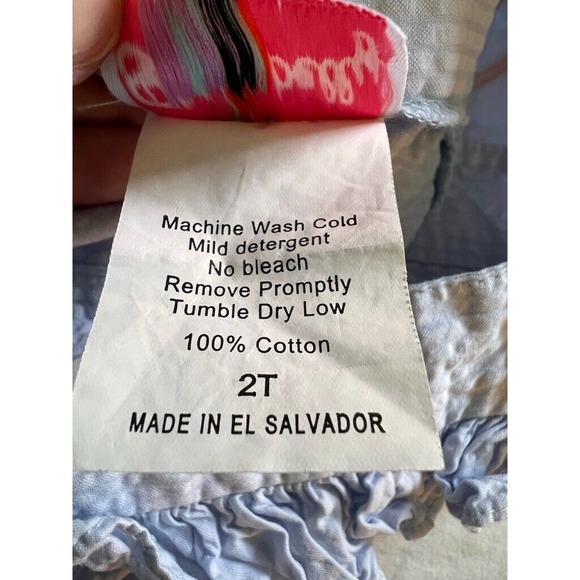 Stellybelly Baby Girls Fit & Flare Dress Light Blue Square Neck Button Ruffle 2T - Picture 5 of 8